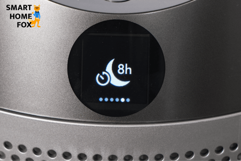 Auf dem Display vom Dyson Pure Humidify+Cool PH01 wird die Luftqualität in normaler Helligkeit angezeigt.